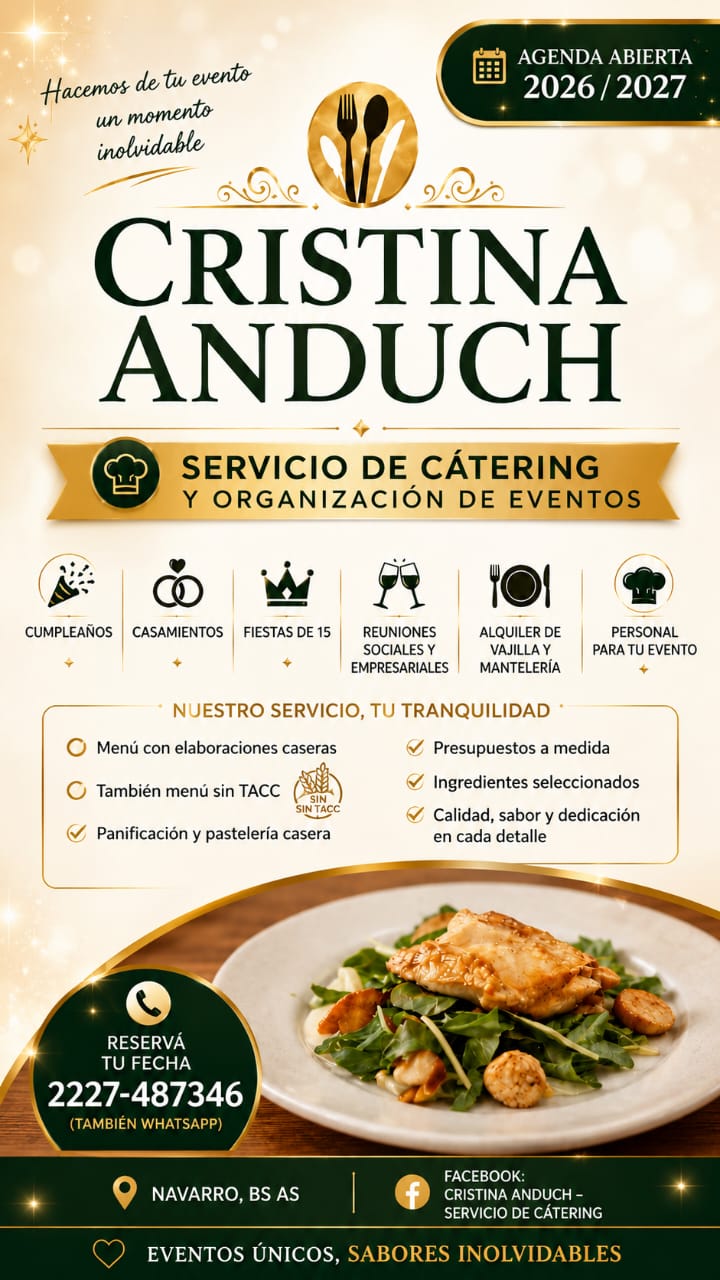CRISTINA ANDUCH UNA EXCELENTE PROPUESTA PARA EL CATERING DE TU EVENTO CRISTINA ANDUCH UNA EXCELENTE PROPUESTA PARA EL CATERING DE TU EVENTO