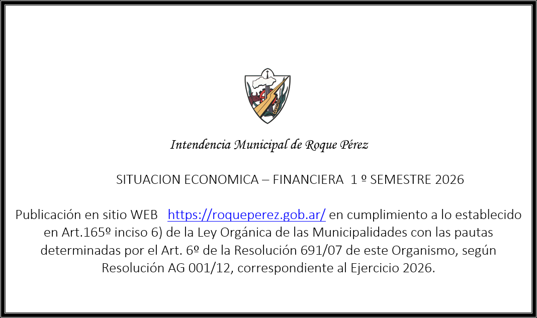 INFORMACION IMPORTANTE DESDE EL MUNICIPIO DE ROQUE PEREZ INFORMACION IMPORTANTE DESDE EL MUNICIPIO DE ROQUE PEREZ